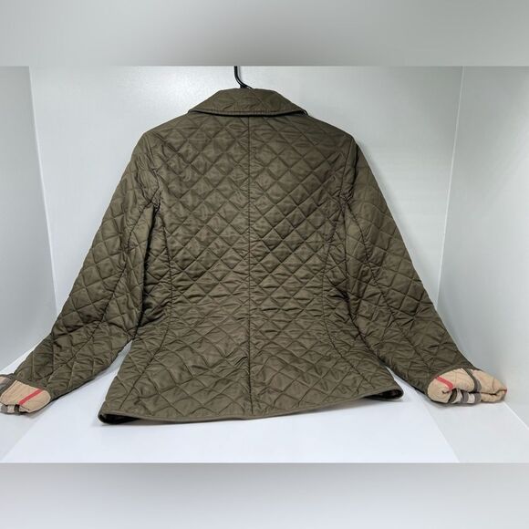 Burberry Green Quilted Lightweight Button Up Jacket Size M - Picture 9 of 12